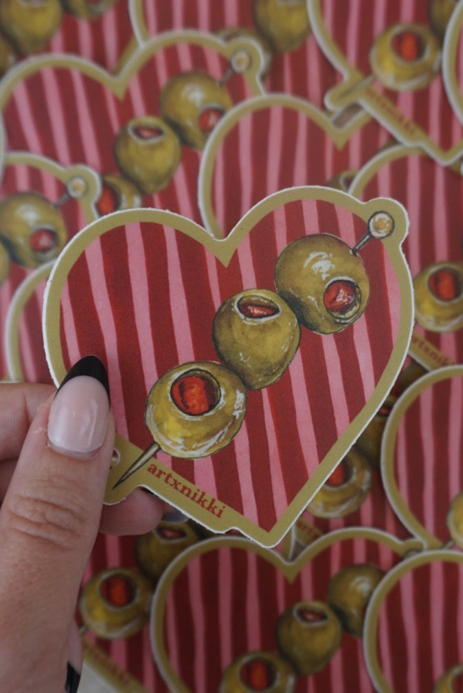 Olive Heart Sticker