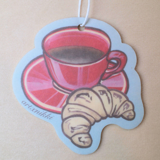 Coffee and Croissant Car Air Freshener (espresso scent)