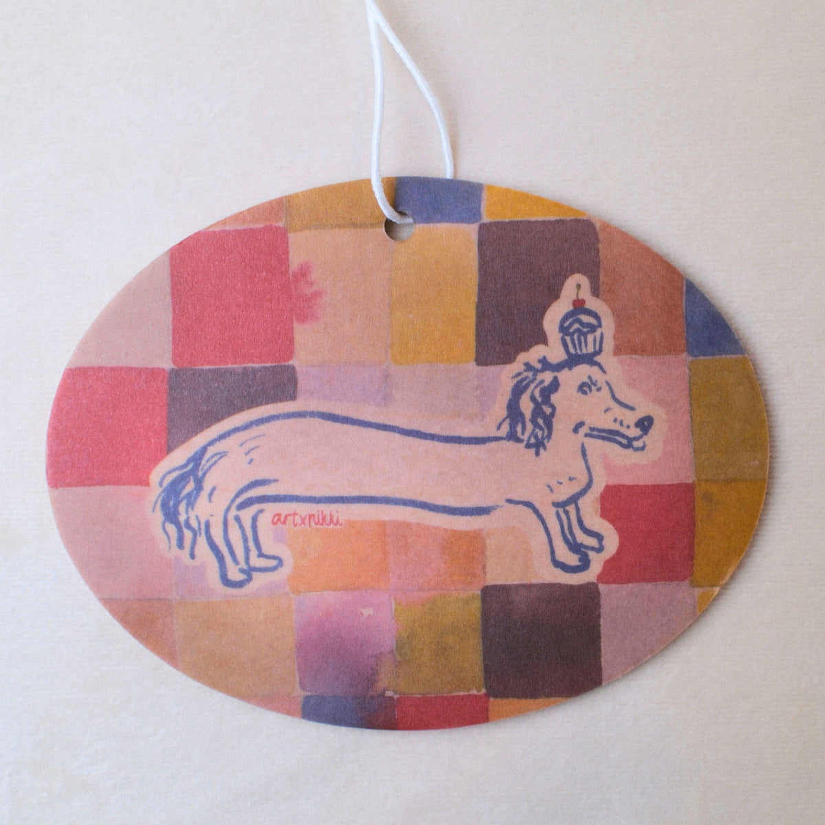 Celebratory Dachshund Car Air Freshener (vanilla scent)