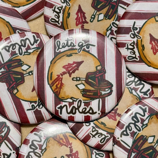 FSU Striped Helmet Button