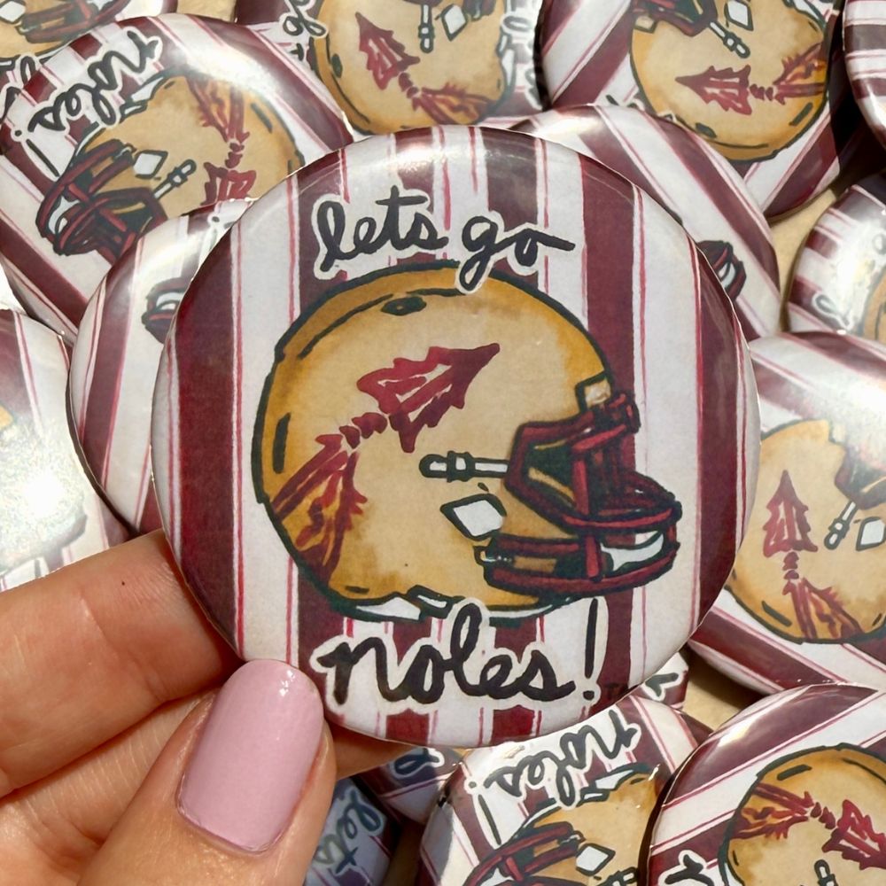FSU Striped Helmet Button