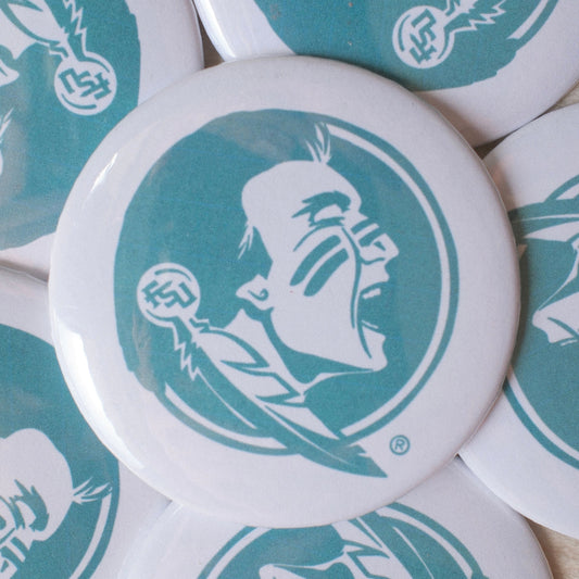 Florida State Heritage Turquoise Seminole Logo Button