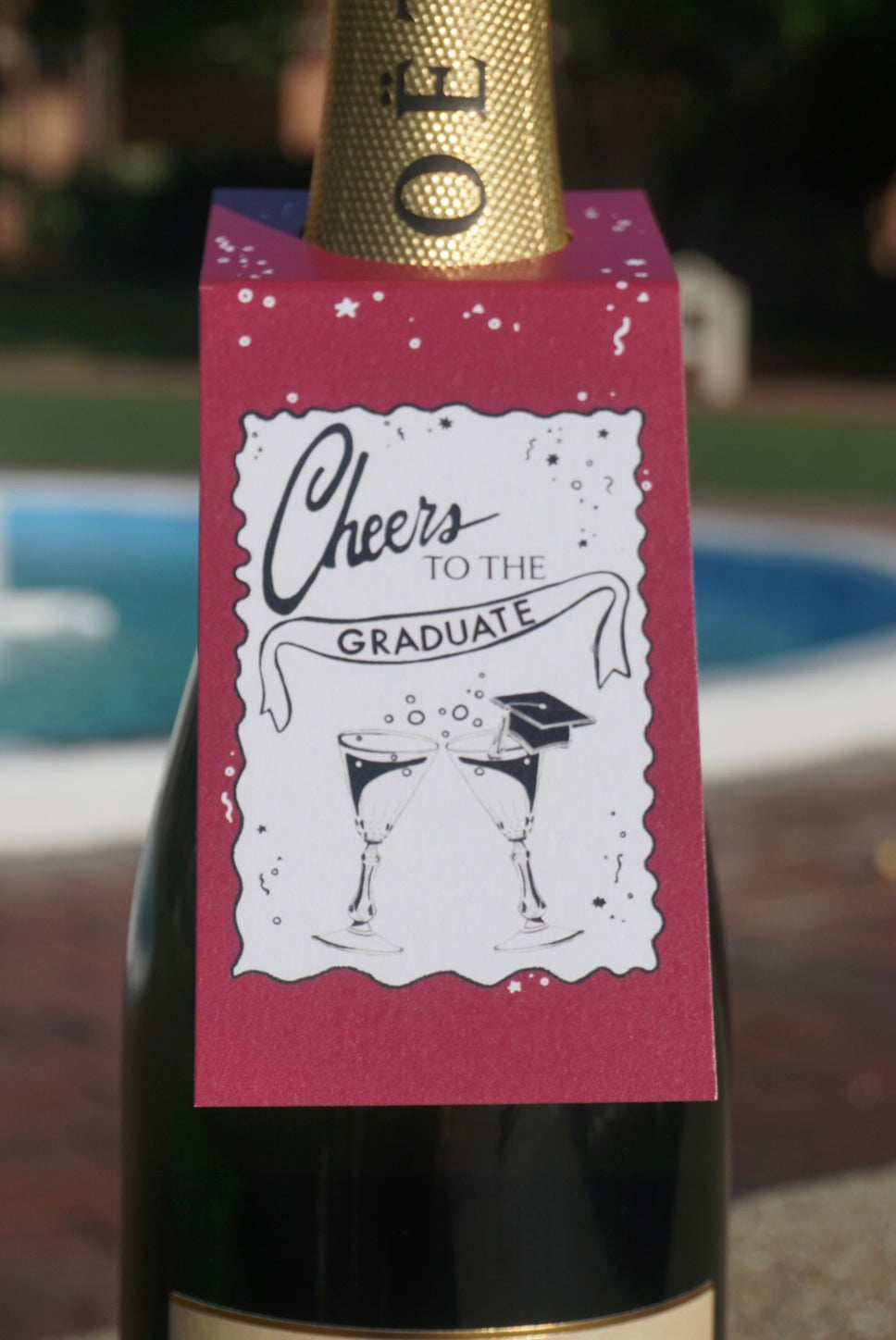 "Cheers to the Graduate!" Champagne Bottle Tag