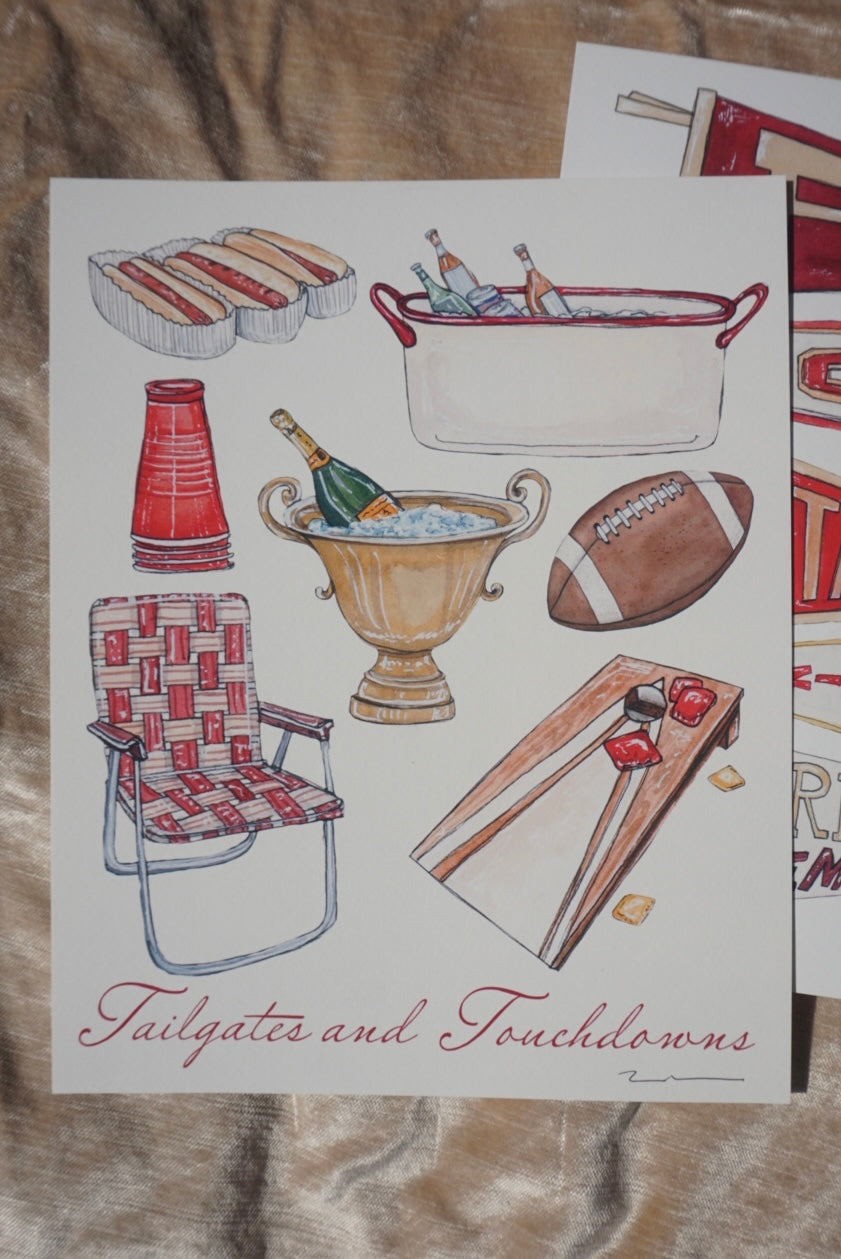 "Tailgates and Touchdowns" Football Tailgate Print