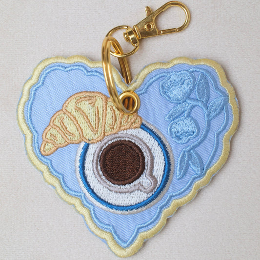 Coffee and Croissant Bag Charm