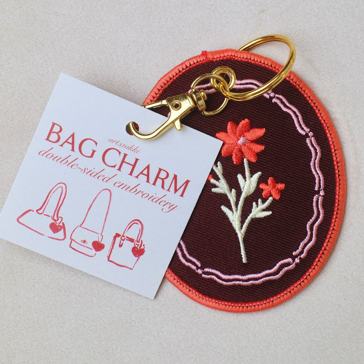 Floral Bag Charm