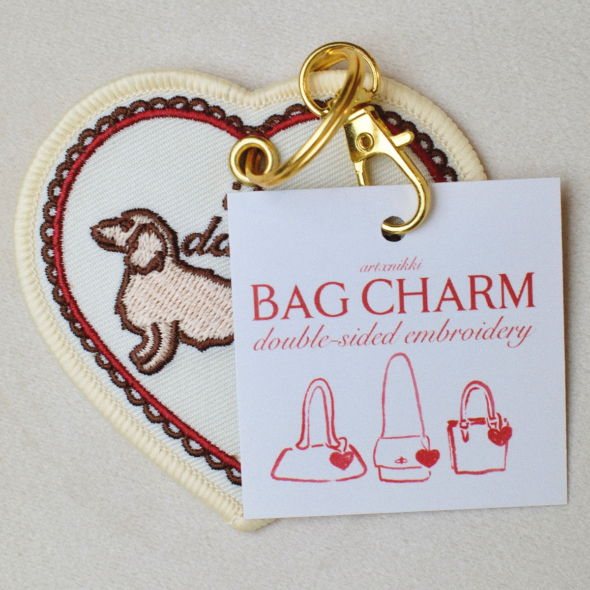 "I love my dachshund" Bag Charm