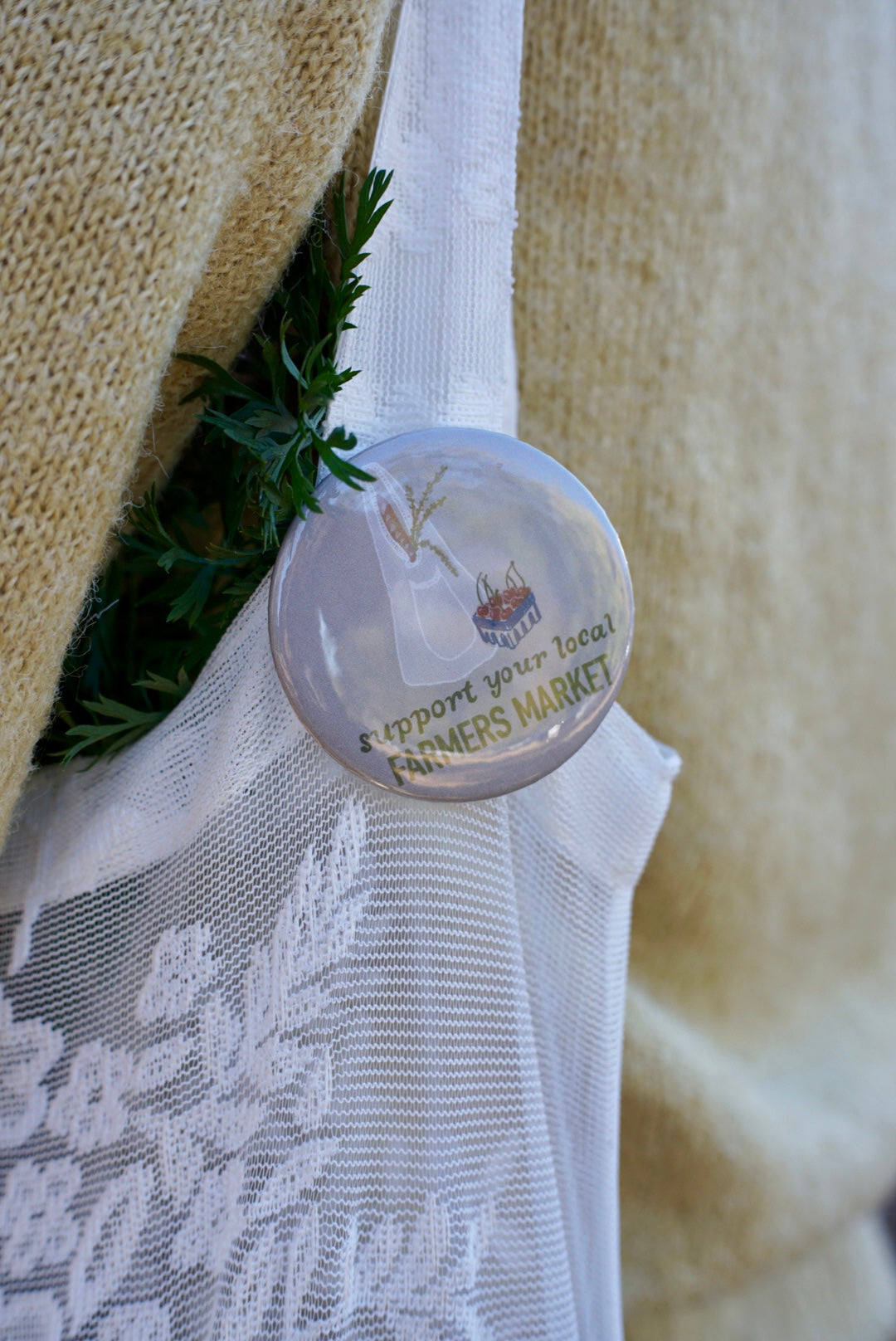 Support Your Local Farmers Market Button