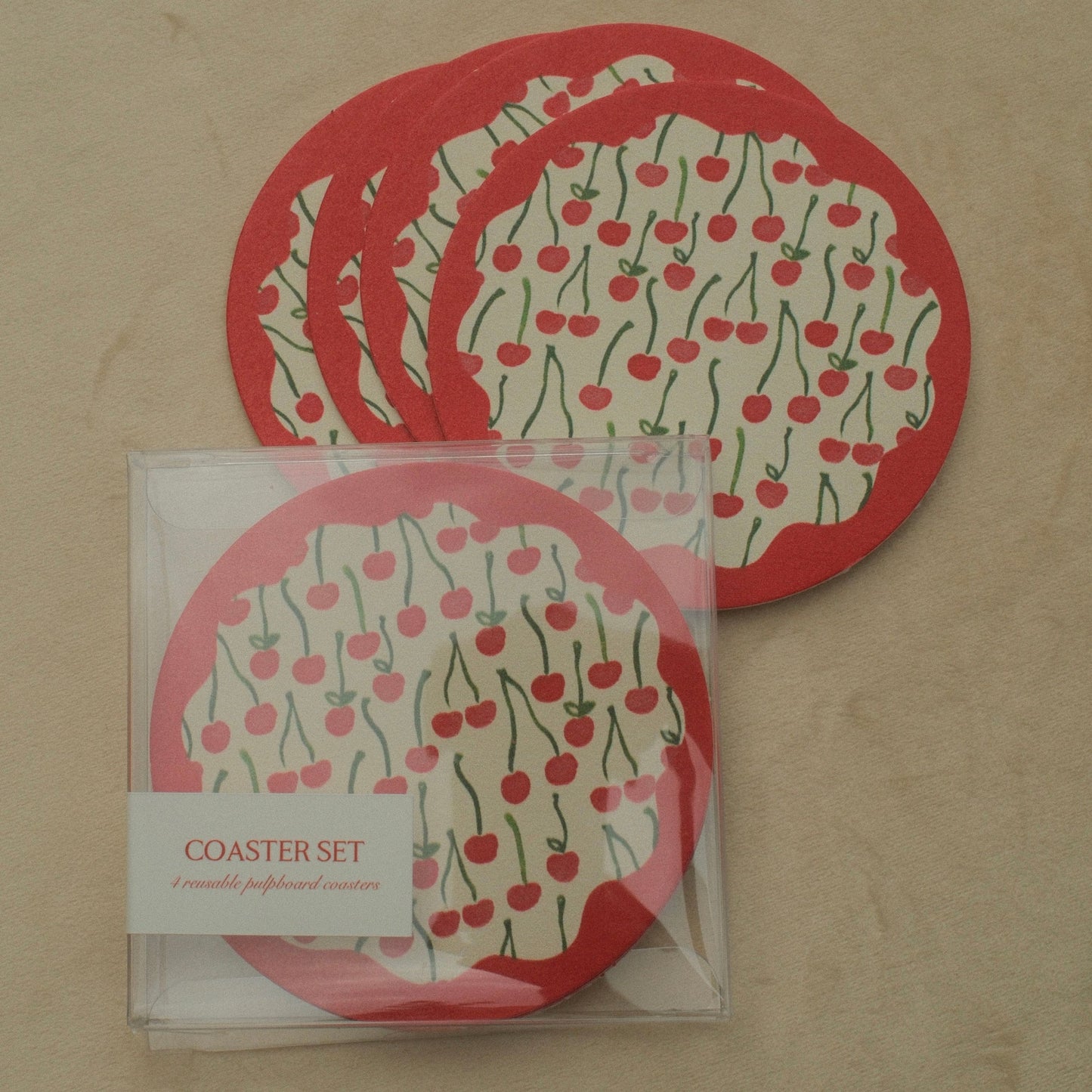 Cherries Coaster Set of 4