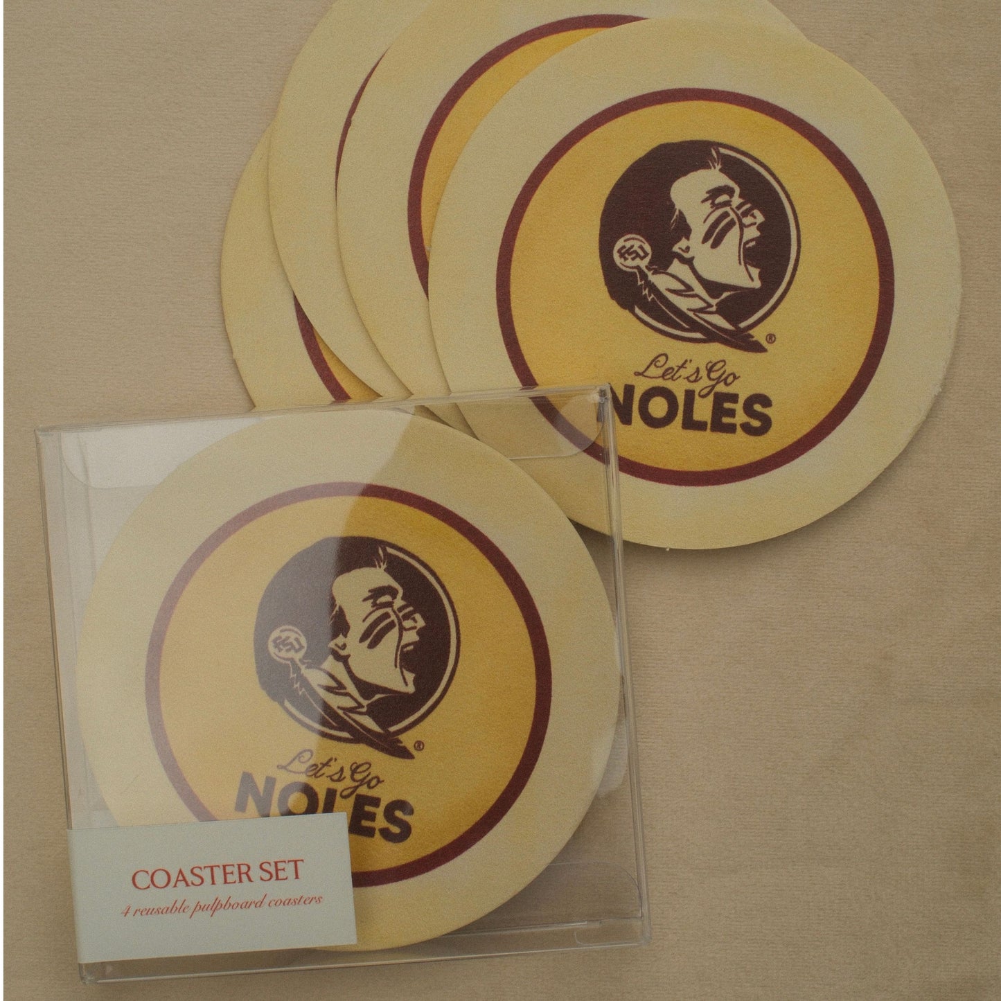 FSU Logo Coaster Set of 4