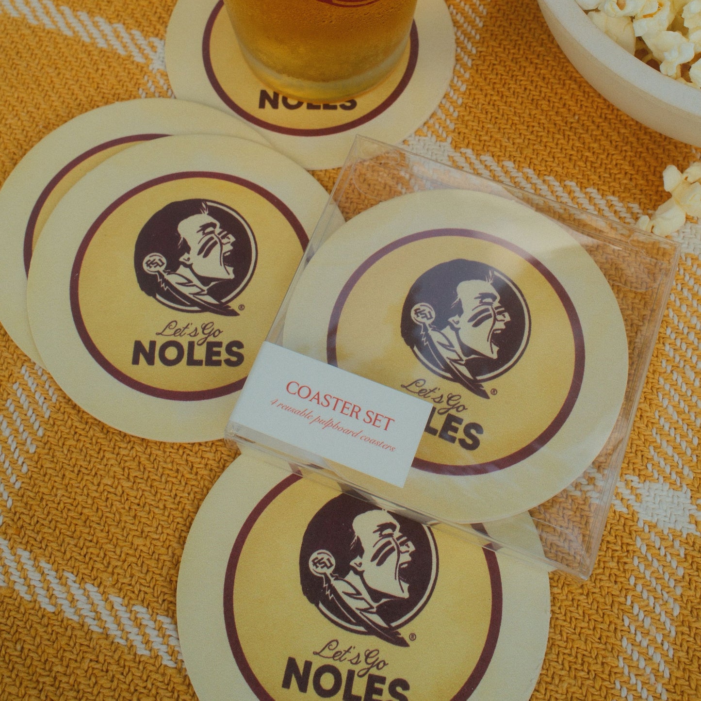 FSU Logo Coaster Set of 4