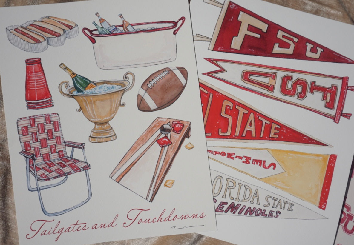 "Tailgates and Touchdowns" Football Tailgate Print