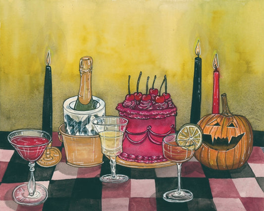 Halloween Soiree Tablescape Art Print