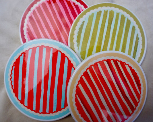 Striped Ceramic Coasters