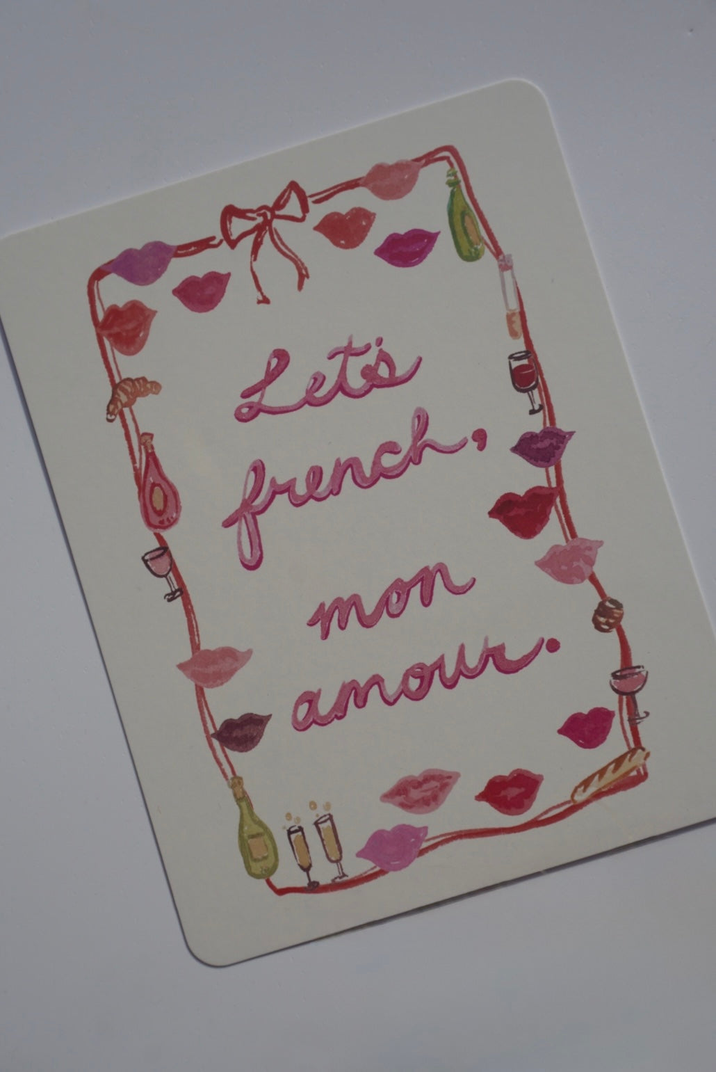 "Let's french, mon amour." Valentine + Envelope