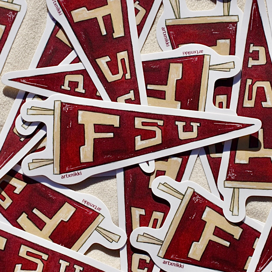 Fsu Hood Sticker FSU Pennant Sticker – artxnikki