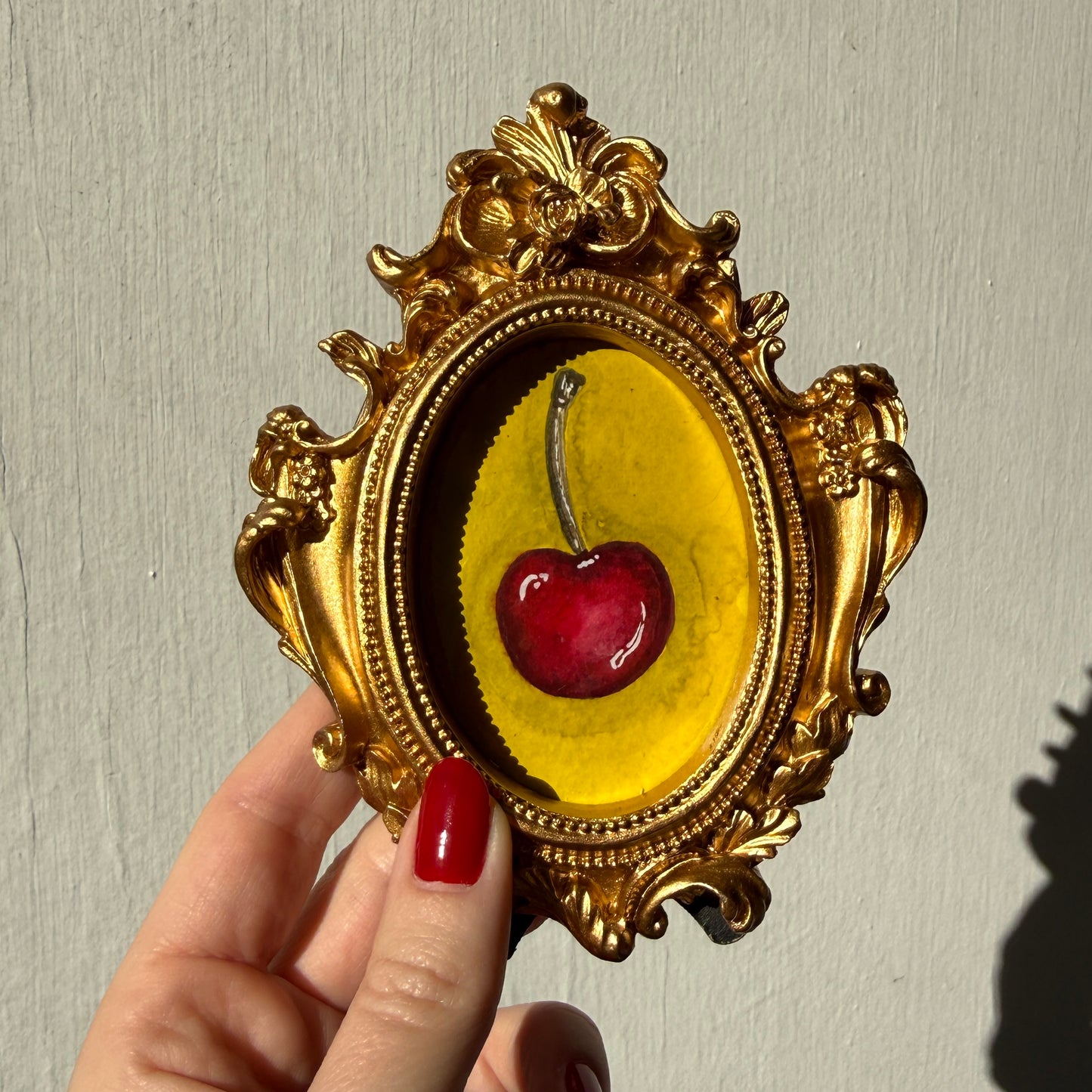 Cherry Studies: Framed Original Watercolor Paintings