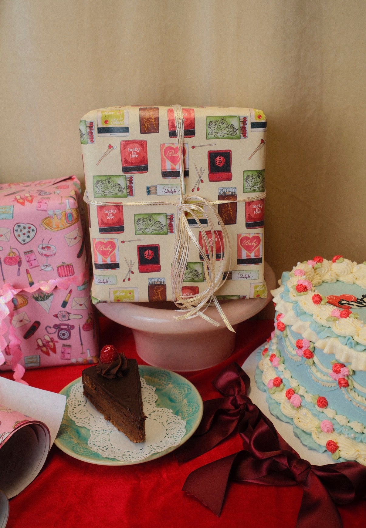 Valentine Lucky In Love Wrapping Paper