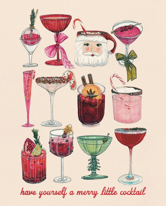 "Merry Little Cocktail" Chart Art Print