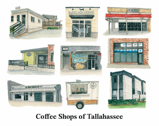 Coffee Shops of Tallahassee Print