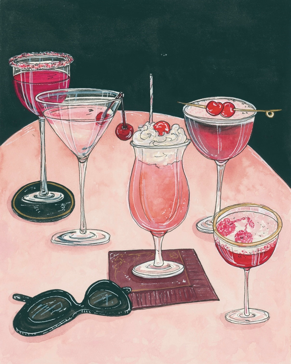 Girls Night Cocktails Fine Art Print