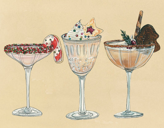 Christmas Cookie Martini Cocktails Art Print