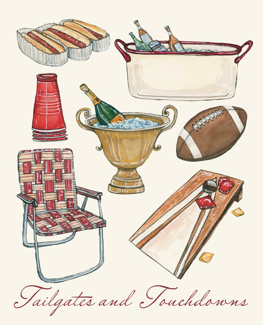 "Tailgates and Touchdowns" Football Tailgate Print