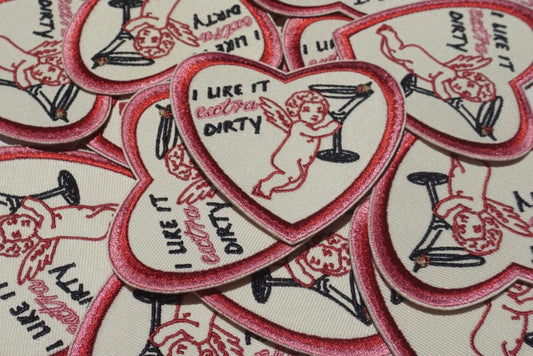 "I like it extra dirty" Cupid + Dirty Martini Iron On Patch