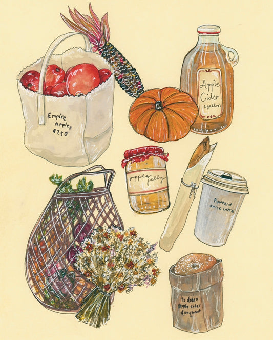 Autumn Farmers Market Art Print