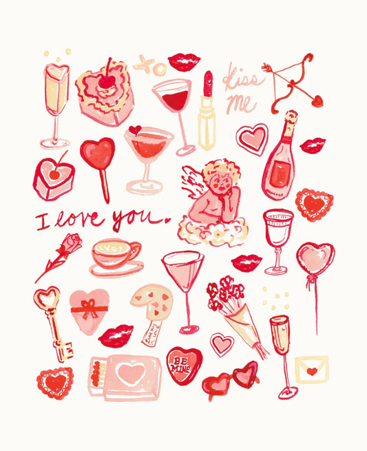 Valentine's Day Doodles Art Print