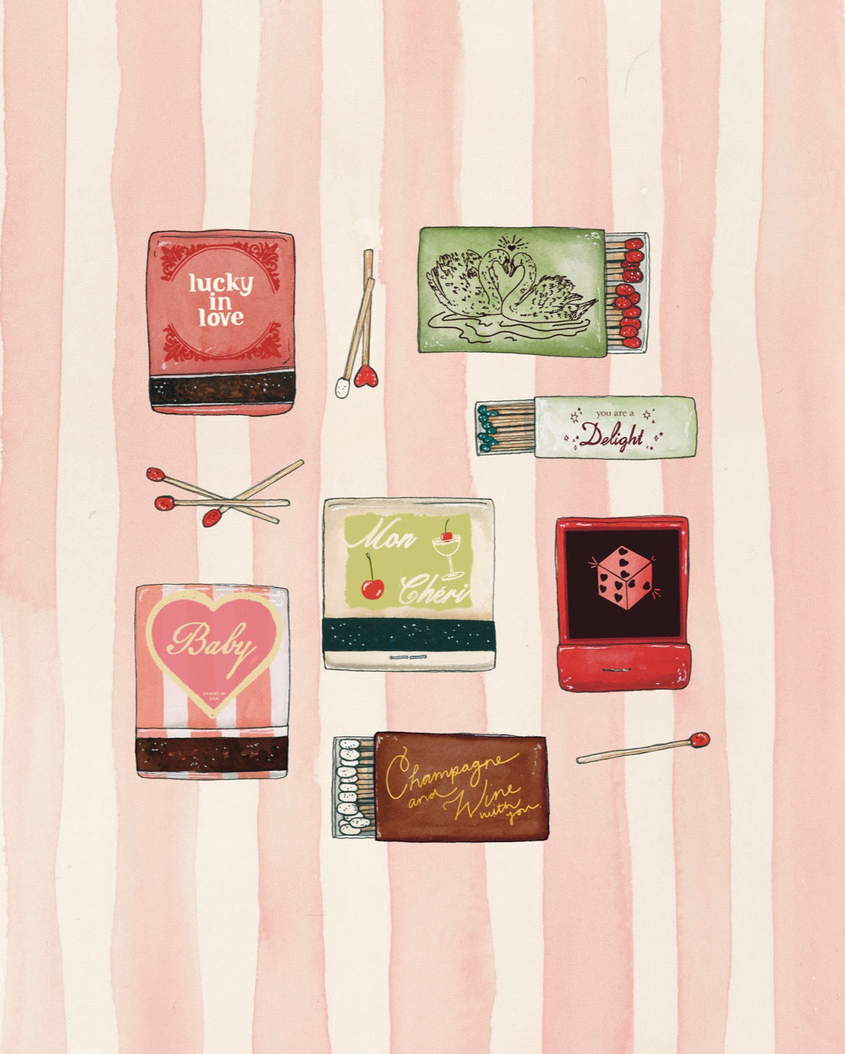Lucky In Love Matchbooks Art Print