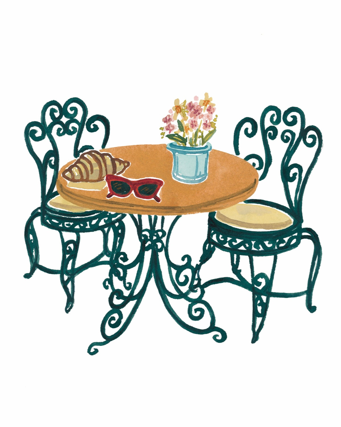 French Café Scene Fine Art Print