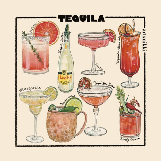 Classic Tequila Cocktail Coaster Set of 4