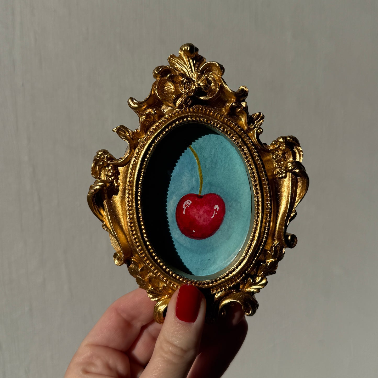 Cherry Studies: Framed Original Watercolor Paintings