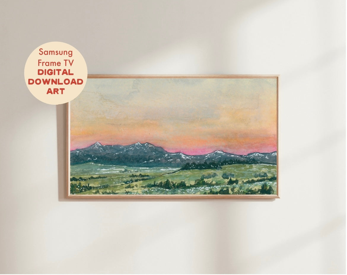 Warm Sunset Landscape Frame TV Downloadable Art