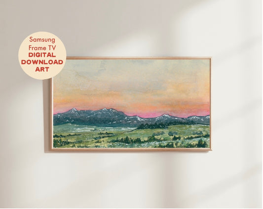 Warm Sunset Landscape Frame TV Downloadable Art