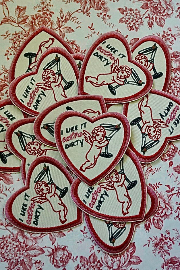 "I like it extra dirty" Cupid + Dirty Martini Iron On Patch