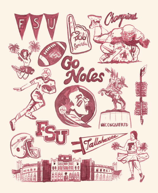 FSU Vintage Gameday Tailgate Print