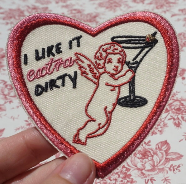 "I like it extra dirty" Cupid + Dirty Martini Iron On Patch