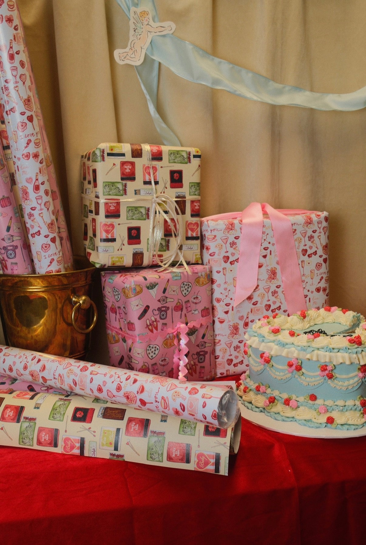 Valentine Lucky In Love Wrapping Paper