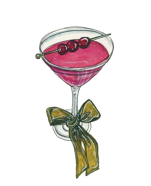 Festive Cosmo Cocktail Art Print