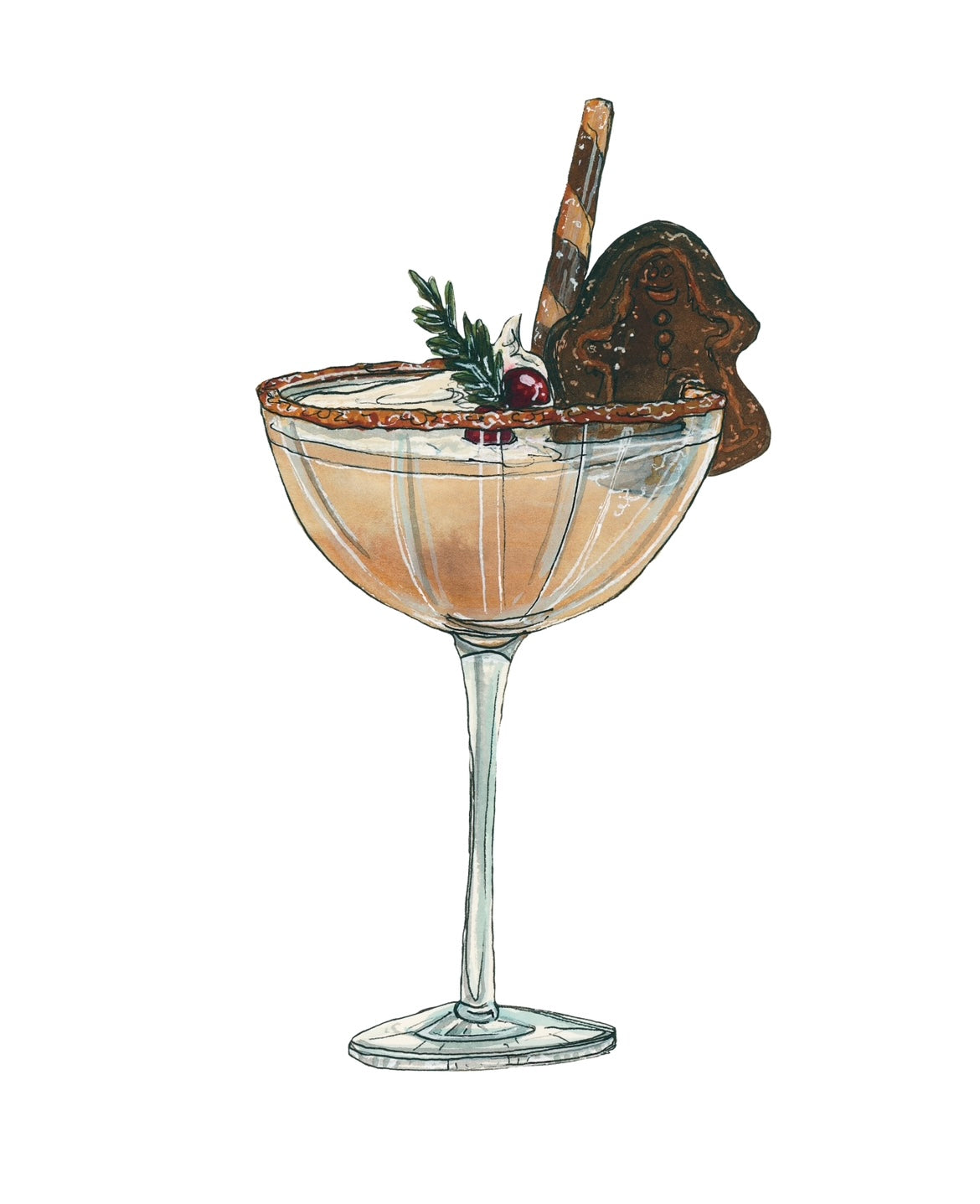 Gingerbread Cookie Martini Art Print