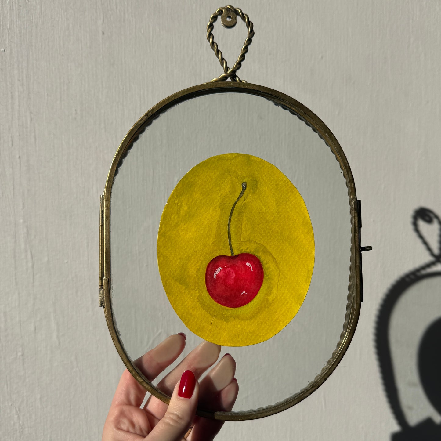 Cherry Studies: Framed Original Watercolor Paintings