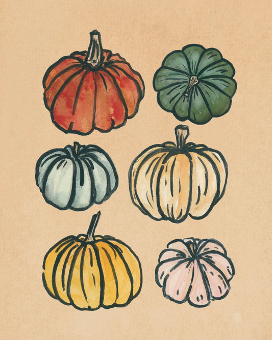 Heirloom Halloween Pumpkins Art Print