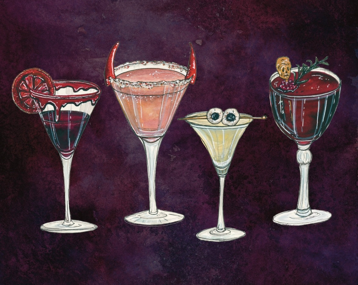 Halloween Cocktails Art Print