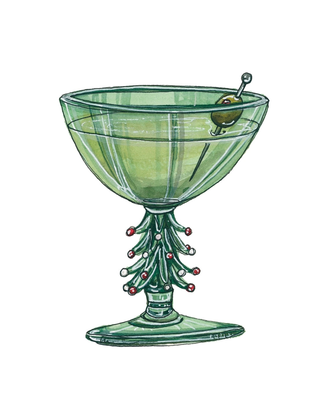 Holiday Dirty Martini Art Print