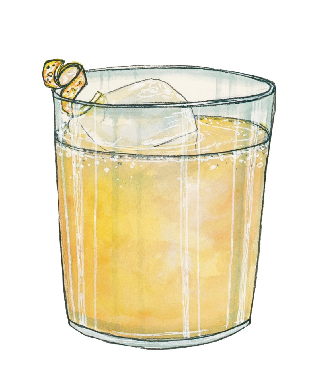 Gold Rush Cocktail Art Print