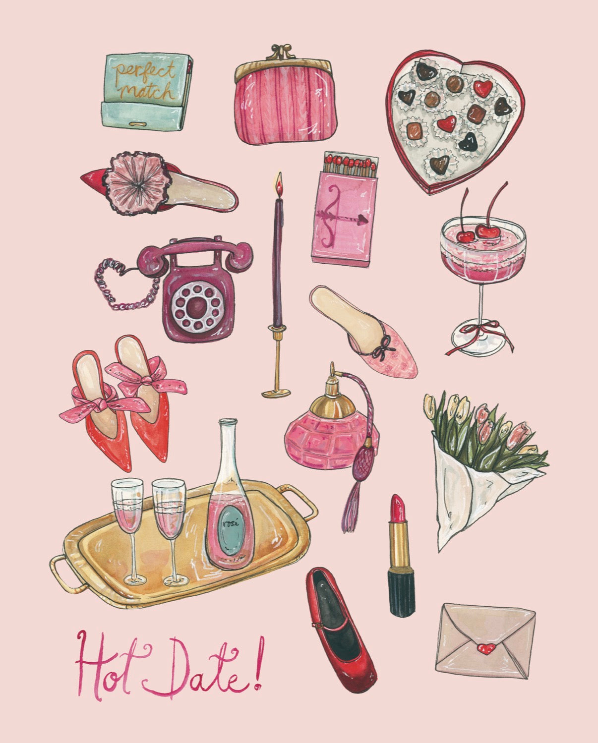 Hot Date! Valentines Date Art Print