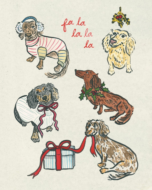 Dachshund Collection: Winter Weenies Fine Art Print