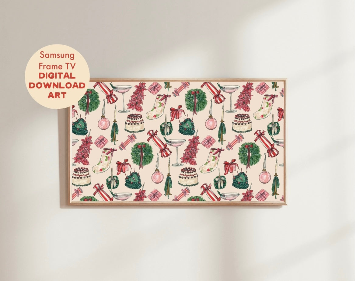 Holiday Cheer Pattern Frame TV Downloadable Art